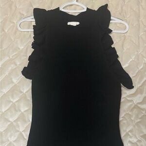 Zara woman’s ruffle sleeveless black top